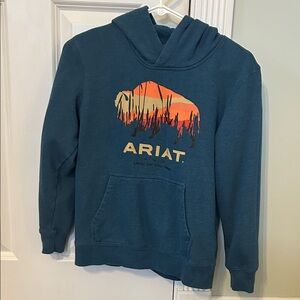 Ariat Teal Hoodie with Sunset Graphic nice condition